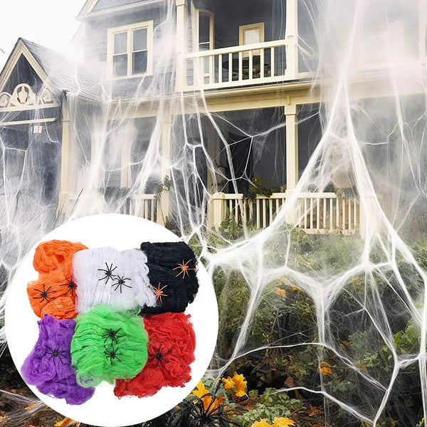 Stretchable Halloween Spider Web – Spooky Haunted House Decoration