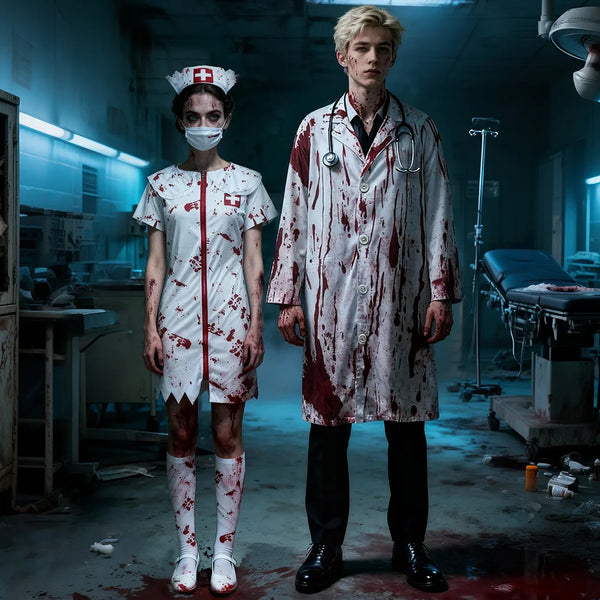 Zombie Doctor & Nurse Halloween Costumes – Bloody Horror Outfits