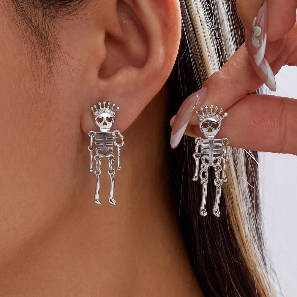 Gothic Skeleton Earrings – Halloween Skull Jewelry