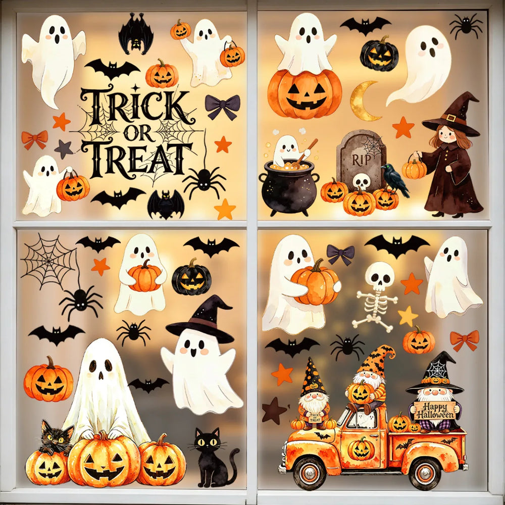 Halloween Ghost & Pumpkin Window Stickers